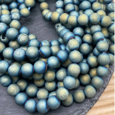 Агат микс №1 тонированный с друзой 8 мм