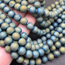 Агат микс №1 тонированный с друзой 8 мм