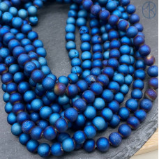 Агат микс №2 тонированный с друзой 6 мм