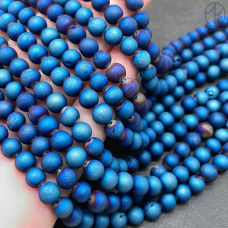 Агат микс №2 тонированный с друзой 6 мм