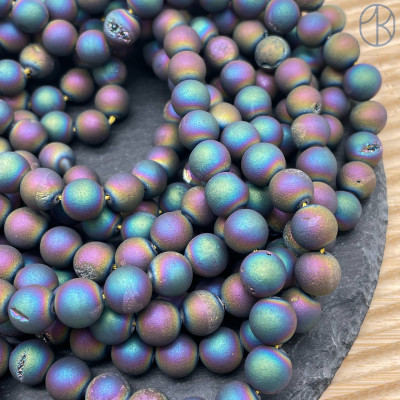 Агат микс тонированный с друзой 10 мм