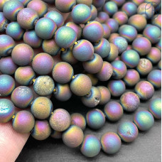 Агат микс тонированный с друзой 10 мм