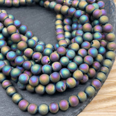 Агат микс тонированный с друзой 6 мм