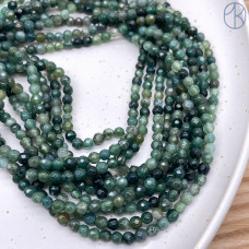 Агат моховой А качество мелкая огранка 4 мм (128 граней)