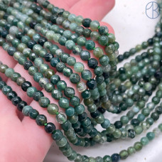 Агат моховой А качество мелкая огранка 4 мм (128 граней)