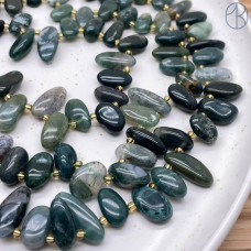 Агат моховой галтовка ~ 11-14 мм Агат моховой галтовка ~ 11-14 мм