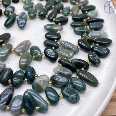 Агат моховой галтовка ~ 11-14 мм