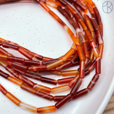 Агат оранжевый трубочки 13х4 мм