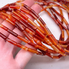 Агат оранжевый трубочки 13х4 мм