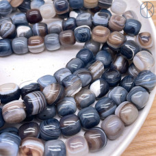 Агат серо-коричнневый бочата 12х10 мм 