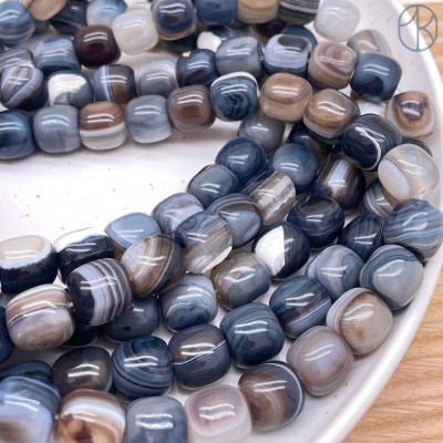 Агат серо-коричнневый бочата 12х10 мм 