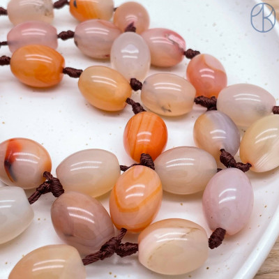 Агат серо-оранжевый галтовка 20х15 мм 