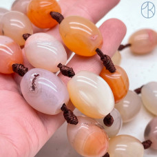 Агат серо-оранжевый галтовка 20х15 мм 