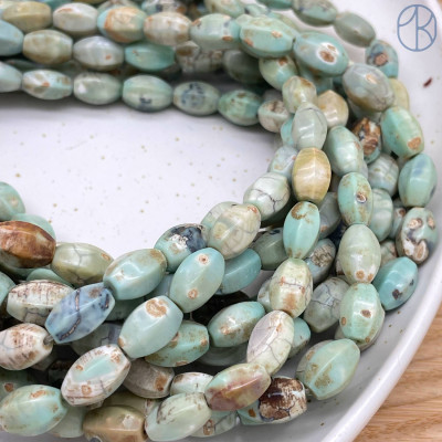 Агат серо-зеленый бочата огранка 11х8 мм