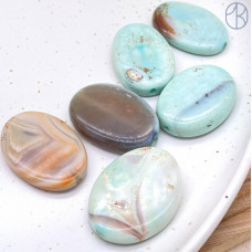 Агат серо-зеленый овал 24х34 мм штучно