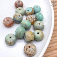 Агат серо-зеленый рондель 14х10 мм штучно