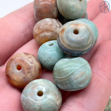 Агат серо-зеленый рондель 14х10 мм штучно