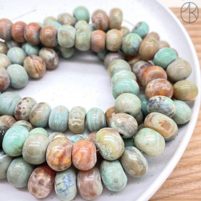 Агат серо-зеленый рондель 14х10 мм 