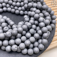 Агат серый тонированный с друзой 10 мм