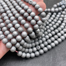 Агат серый тонированный с друзой 6 мм