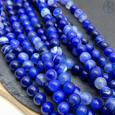 Агат синий (тонированный) 10 мм 