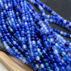 Агат синий (тонированный) 4 мм 