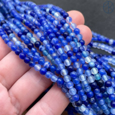 Агат синий (тонированный) 4 мм 