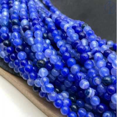 Агат синий (тонированный) 6 мм 