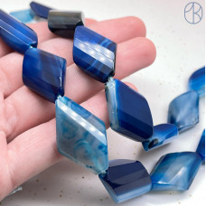  Агат синий тонированный галтовка ~ 21х14 мм