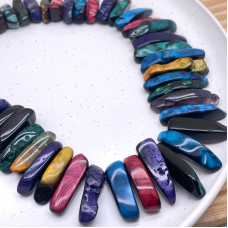 Агат сколы на увеличение тонированные микс ~ 20-40  мм