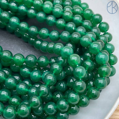 Агат тонированный зеленый 10 мм