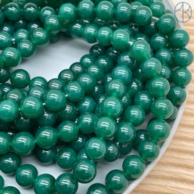 Агат тонированный зеленый 12 мм