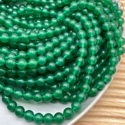 Агат тонированный зеленый  8 мм 