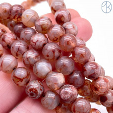 Агат Вены Дракона коричневый 8 мм 