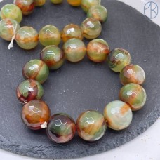Агат зелено-коричневый огранка сет 20 мм