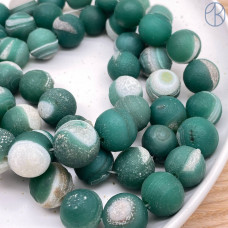 Агат зеленый матовый тонированный ~ 15-17 мм 