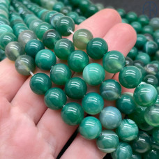 Агат зеленый тонированный 10 мм