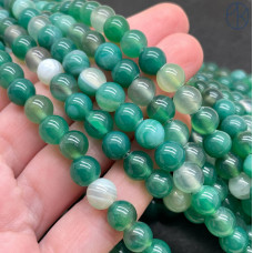 Агат зеленый тонированный 8 мм