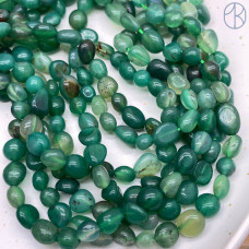 Агат зеленый тонированный галтовка ~ 6-8 мм