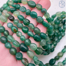 Агат зеленый тонированный галтовка ~ 6-8 мм