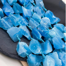 Аквакварц куски темно-голубой ~ 18-30 мм