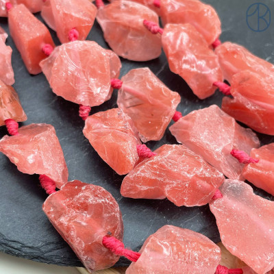Аквакварц куски темно-розовый ~ 18-30 мм