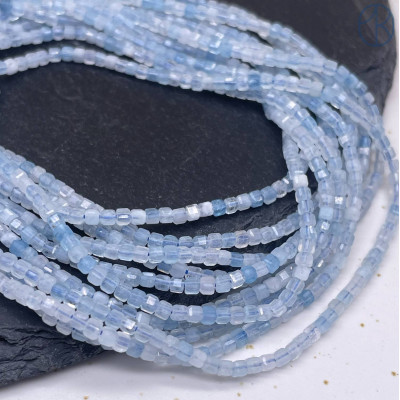 Аквамарин куб огранка 2 мм