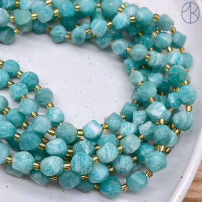 Амазонит крученая огранка 8 мм