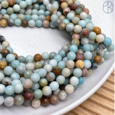 Амазонит микс №1 мелкая огранка 8 мм (128 граней)