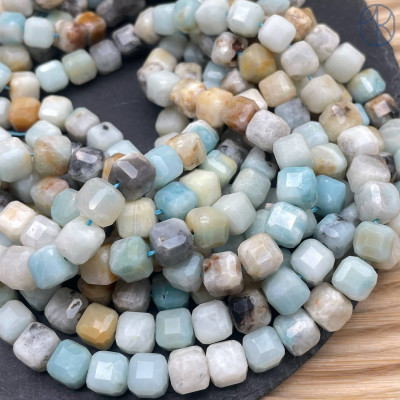 Амазонит микс куб 8 мм