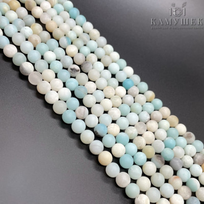 Амазонит микс матовый 6 мм