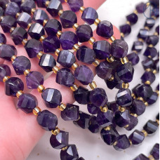 Аметист крученая огранка 8 мм