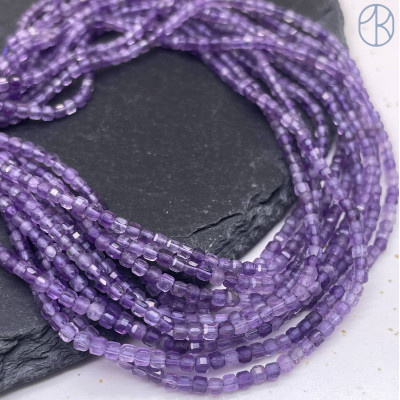 Аметист куб огранка 2 мм