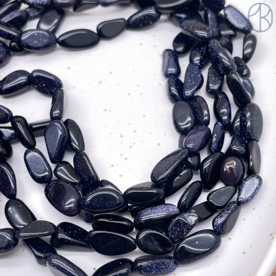 Авантюрин синий имитация галтовка ~ 8-10 мм